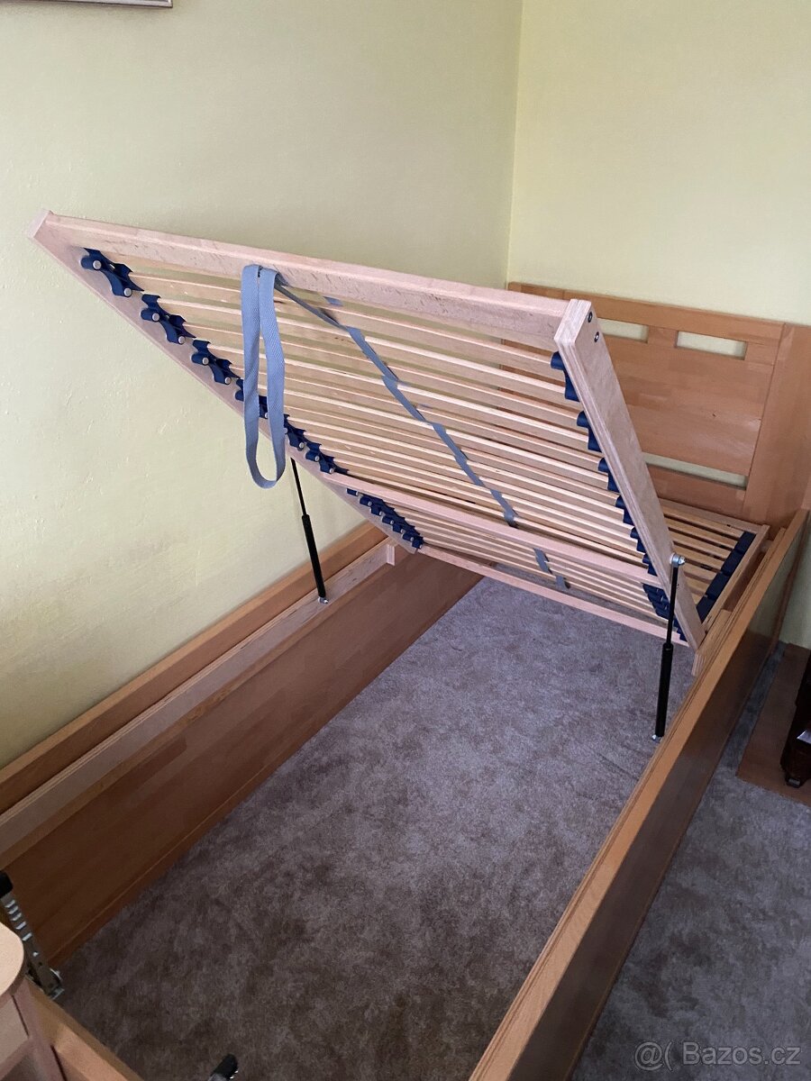 Postel s polohovacím roštem a matrací 90x200 - 4