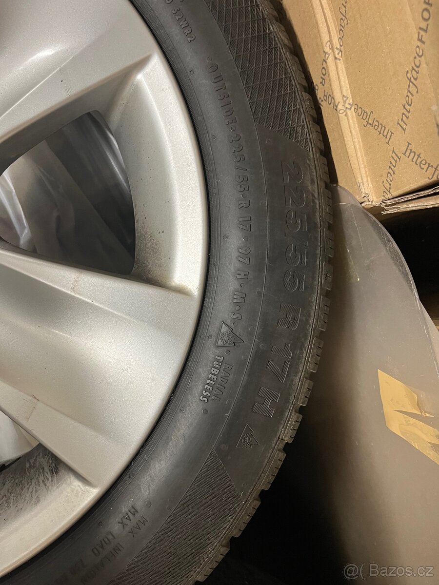 Alu Disky(sada) a zimni pneu BMW 5 225/55/17H continental - 4