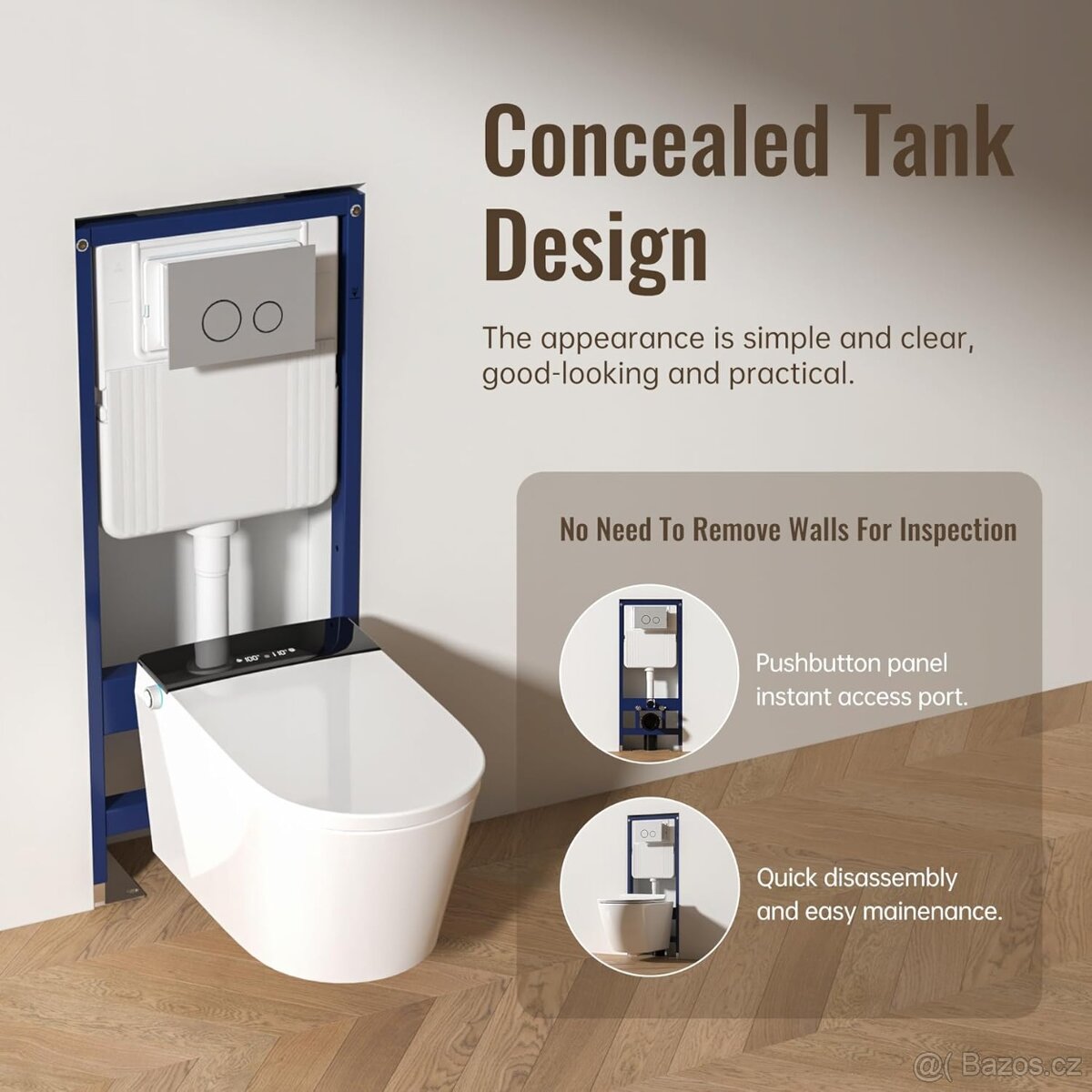 MEJE #038A vestavný rám pro toaletu s nádrží, s dvojtlačítko - 4