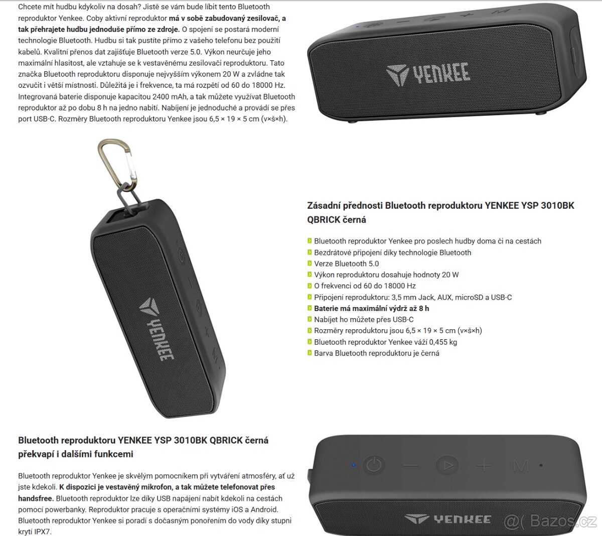 YENKEE YSP 3010BK QBRICK černá - Nové nerozbalené - 4