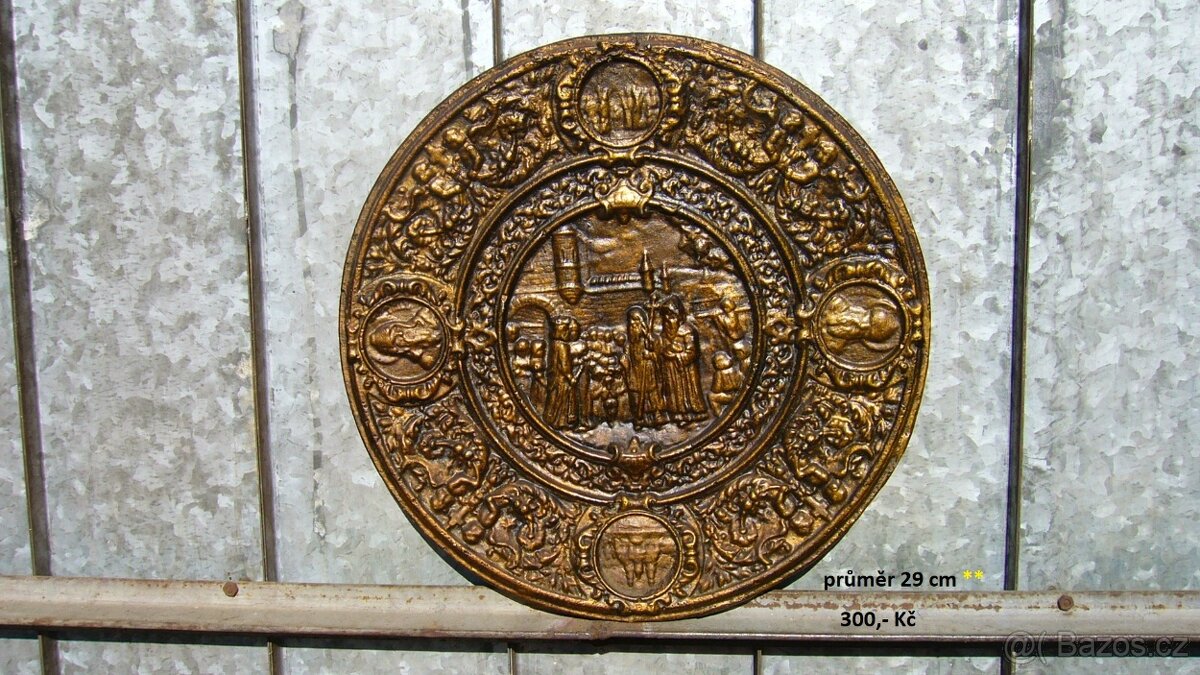 Cínový a kovový talíř - 4