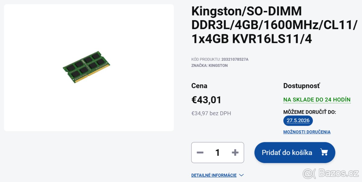 Paměť RAM DDR3 8GB So-dimm (4+4GB) (sleva 65%) - 4
