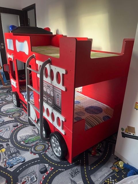 Dětská patrová postel se zábranou a nočním osvětlením Hasiči - 4