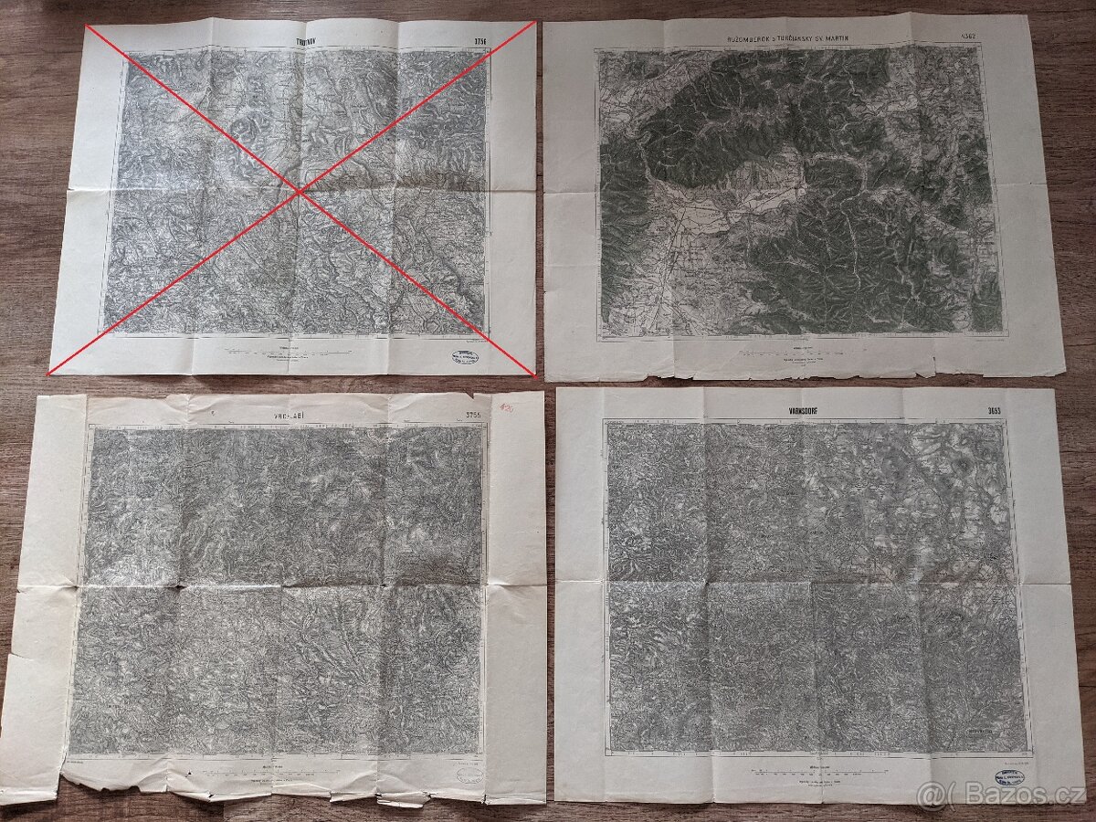 Prodám staré mapy 1910-1950 - 4