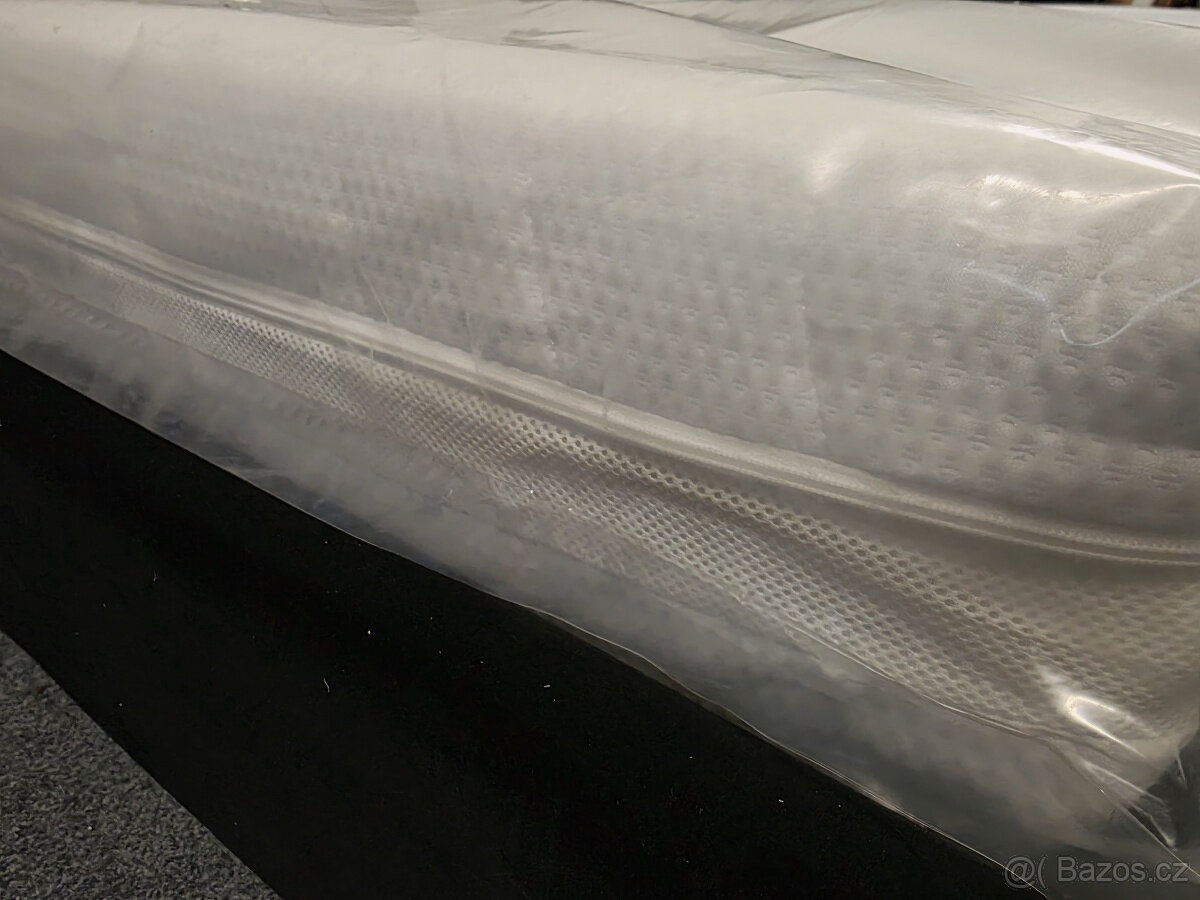 Nová postel s roštem 180x200 čalouněná šedé listy - 4