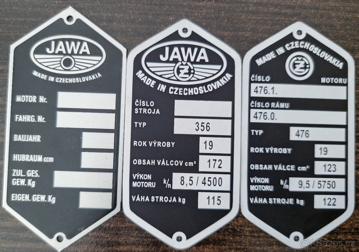 Štítky na Jawa, ČZ, Babetta, Manet... - 4