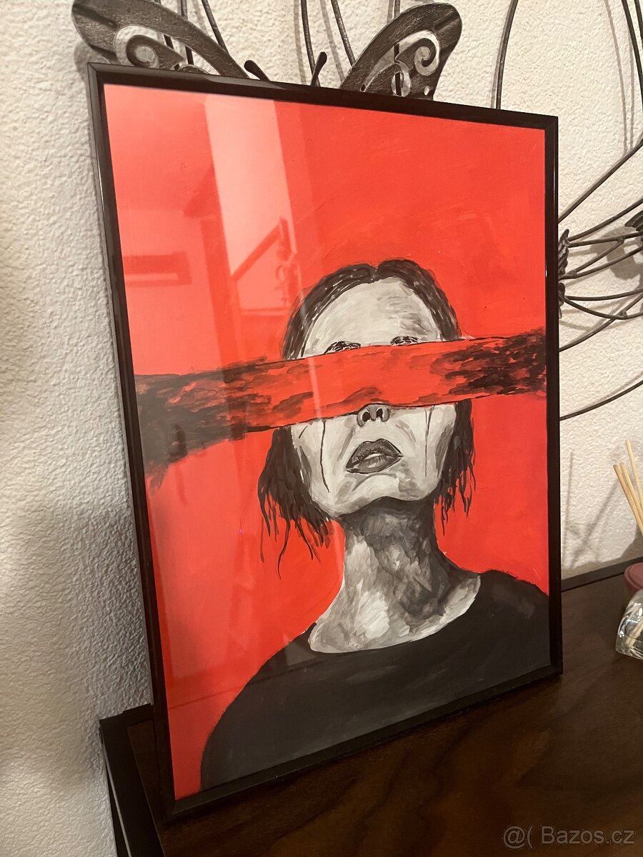 Malba zarámovaná s ženou - 4