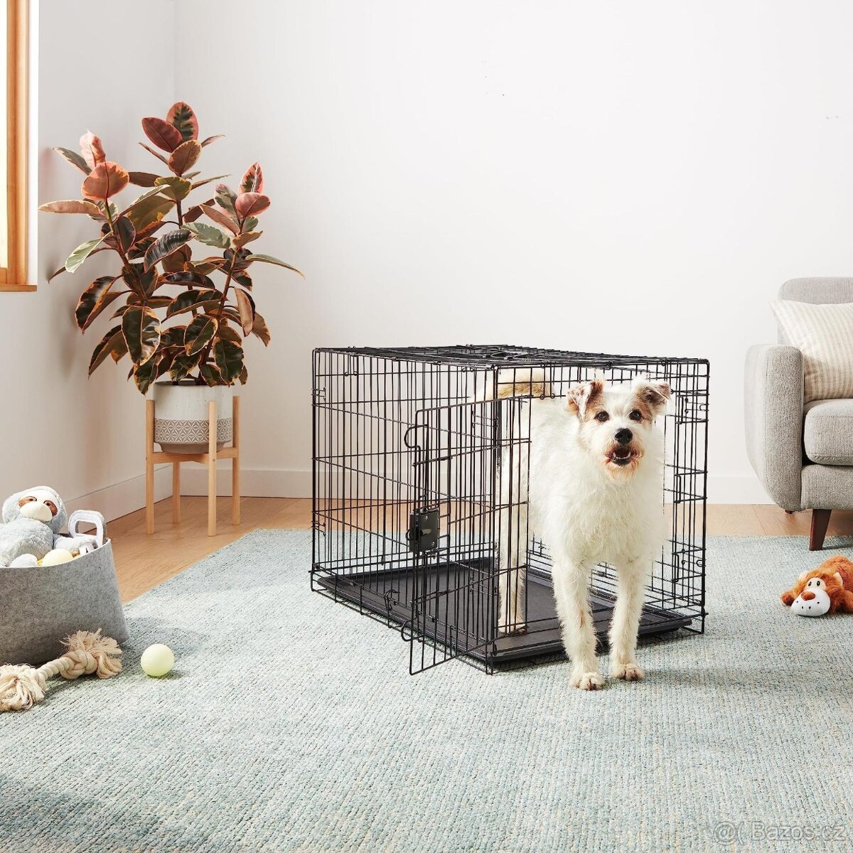 Skládací kovová drátěná klec pro psy D 91 x Š 58 x V 64 - 4