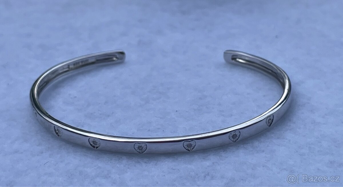 Stříbrný náramek s diamanty + certifikát - 4