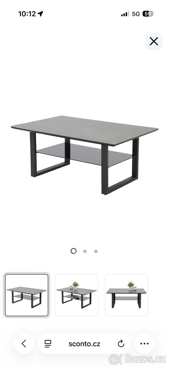 Konferenční stolek ARNE - šedá/černá - 4