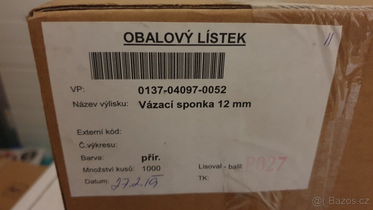 Vázací sponka 12mm cca 1900ks - 4