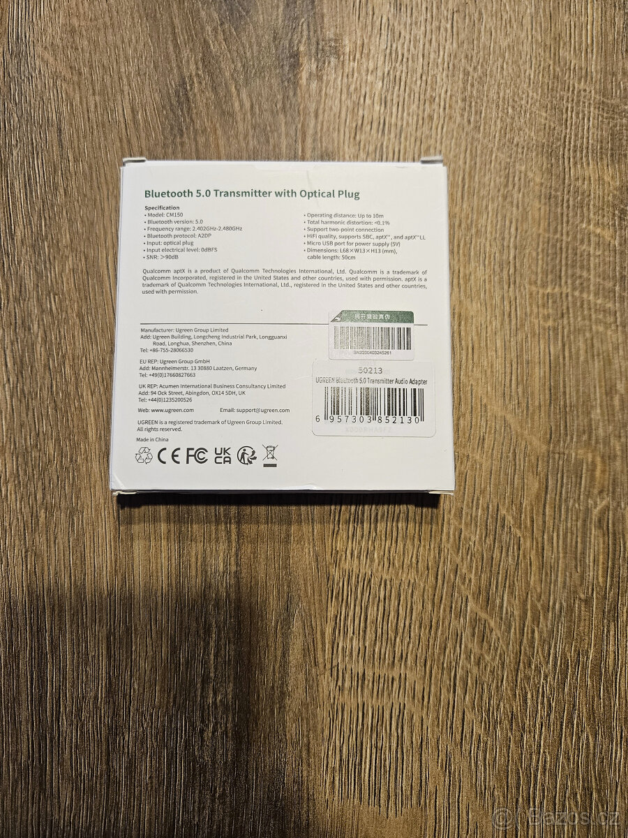 Bluetooth adaptér pro TV - sluchátka (Toslink) - 4