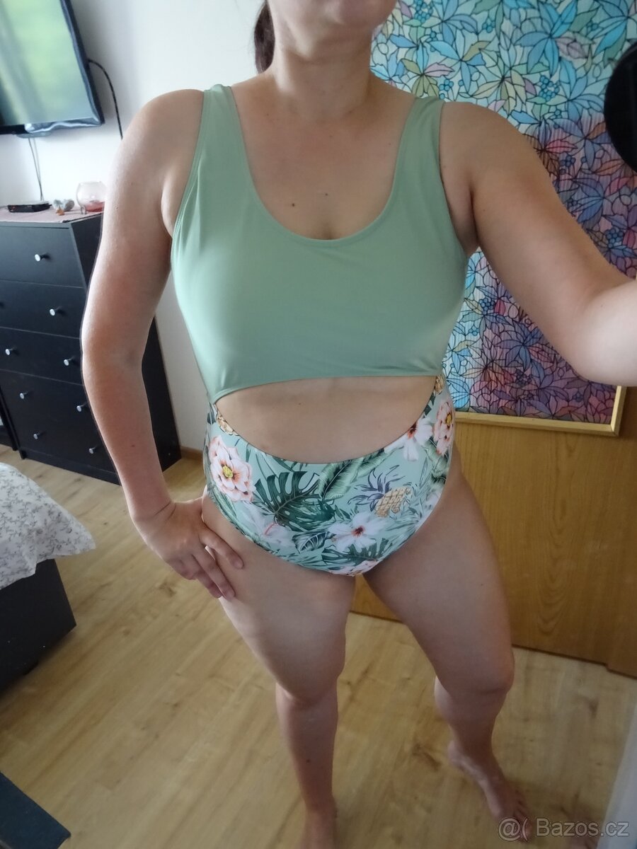 Jednodílné plavky, tropic motiv - nové - 4