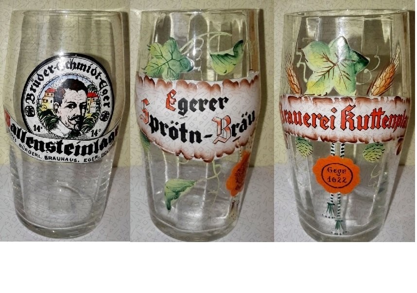 Pivní sklo, půllitry, třetinky, pivovarské cedule. - 4