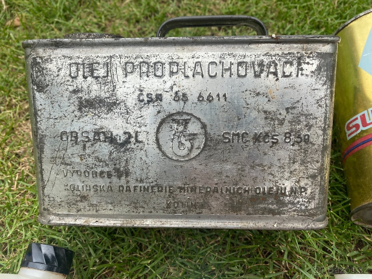 plechovka od oleje stará plechovka olej benzina retro moto - 4