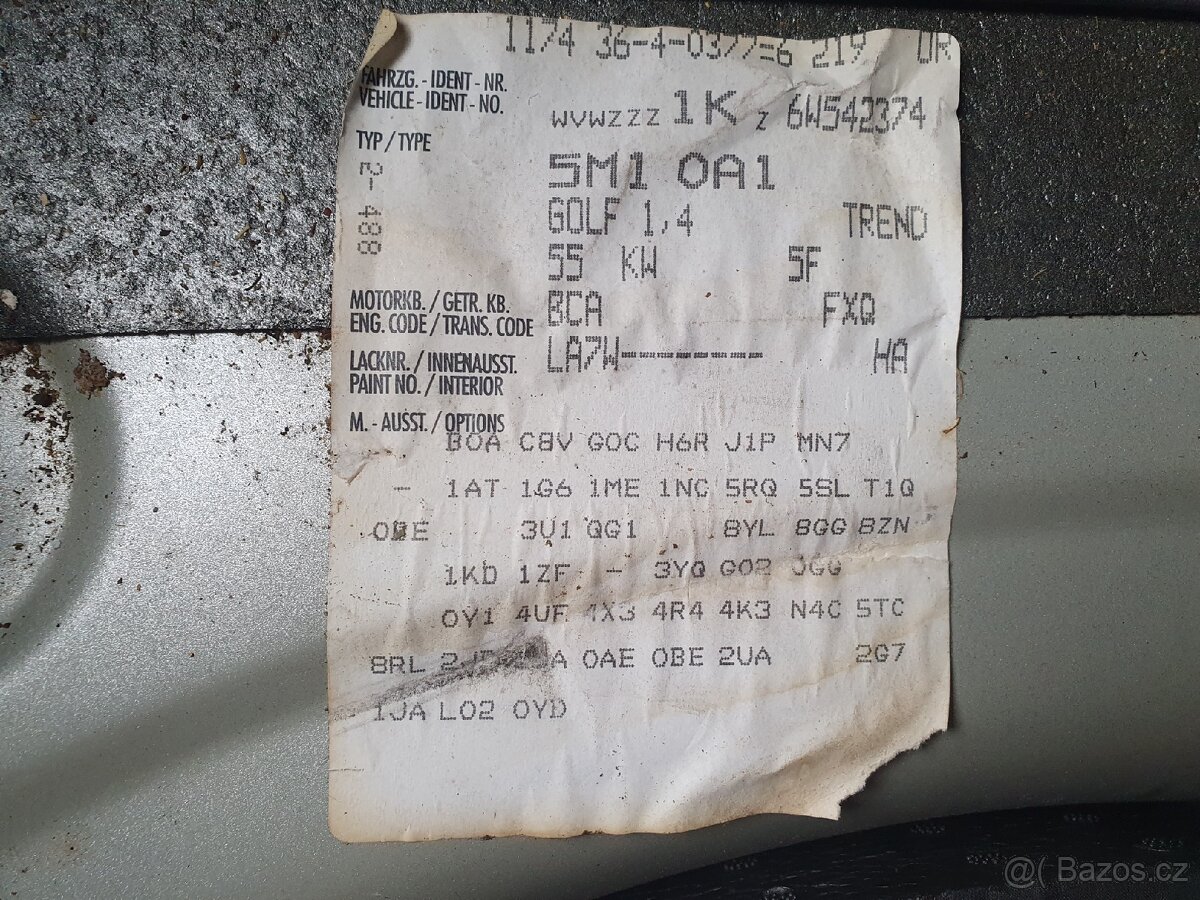 Volkswagen Golf Plus V – 1.4 BCA (170 000 km) – nepojízdné - 4