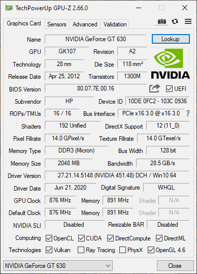 Grafická karta, NVIDIA GeForce GT 630 2GB - 4