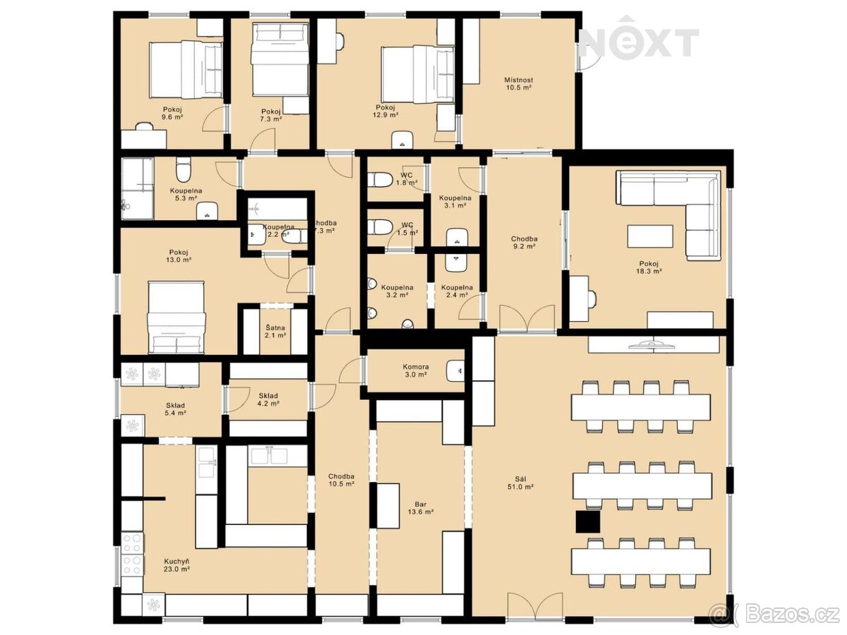 Prodej komerční Ubytování, 220㎡ - 4