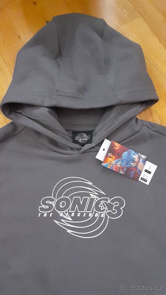 Šedá mikina s kapucí Sonic - 4