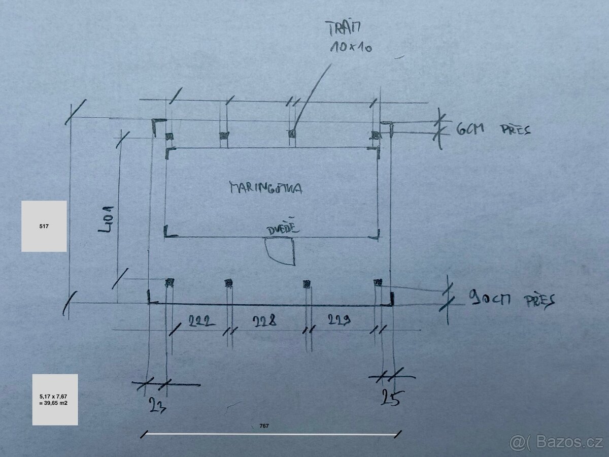 Materiál na pergolu 37,5m - 4
