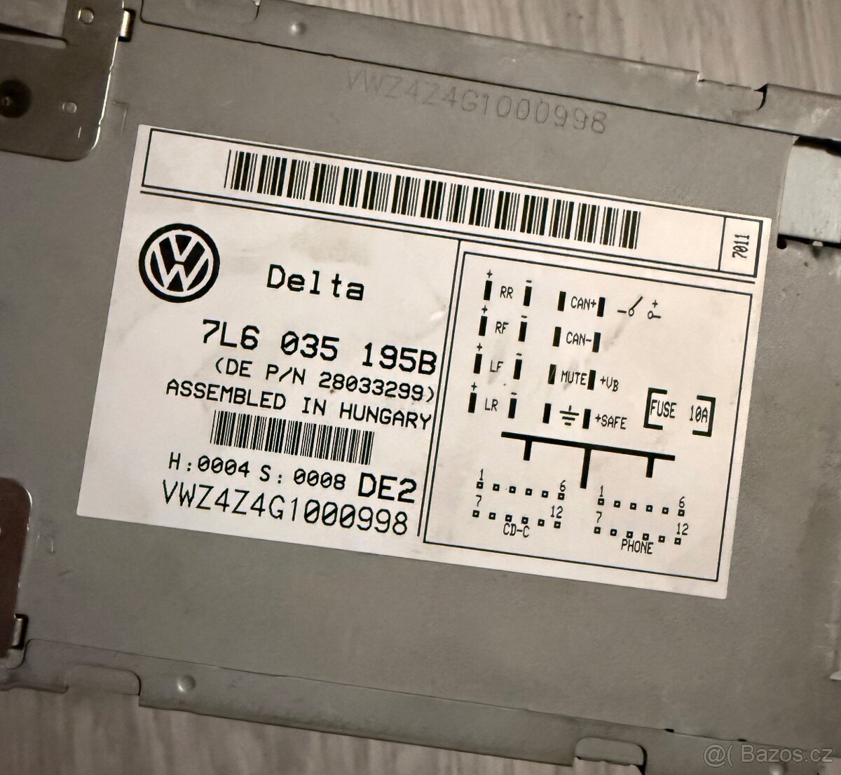 Originál autorádio VW Touareg 7L s CD - 4