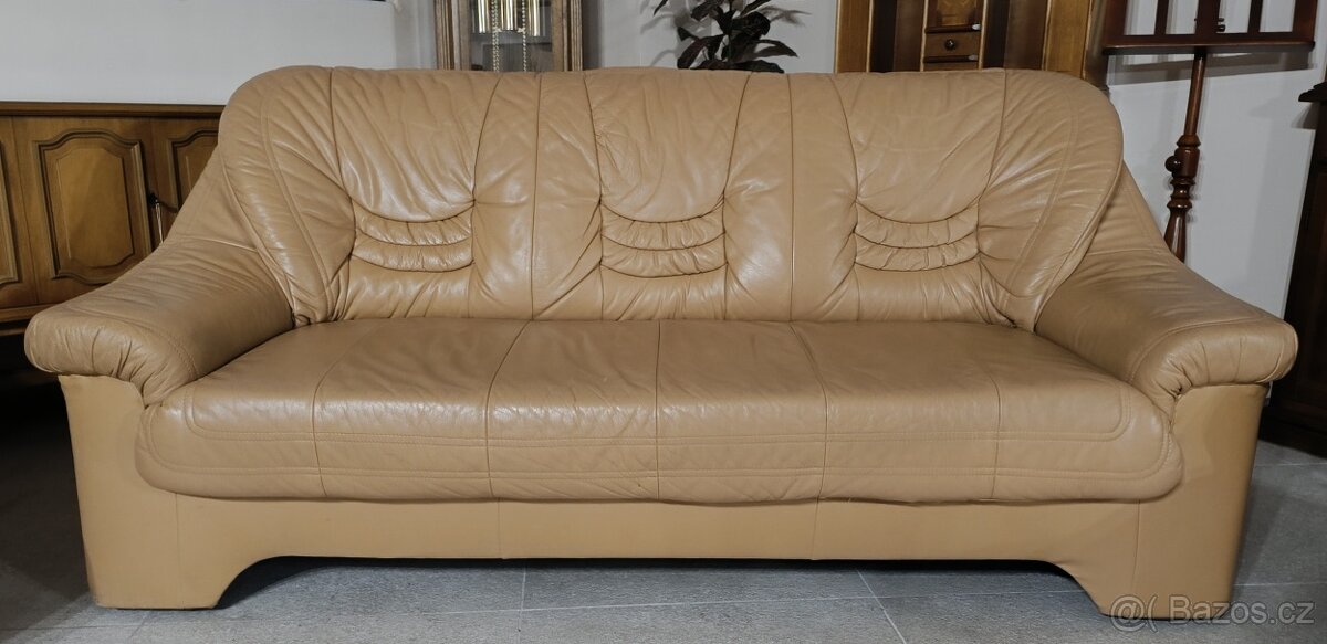 Kožená, moderní sedací souprava 3+2+1. - 4