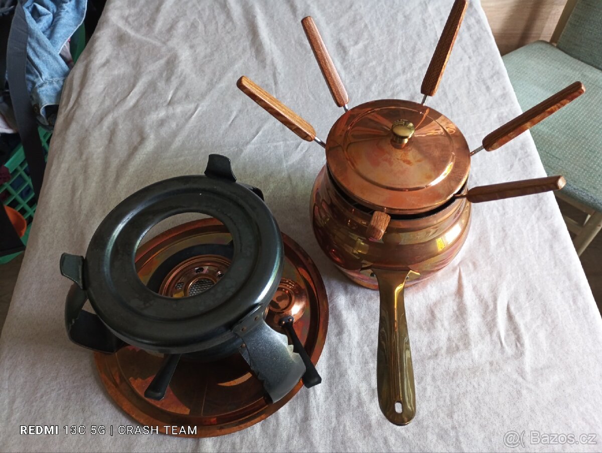Měděná sada na fondue -NEPOUŽITÁ - 4