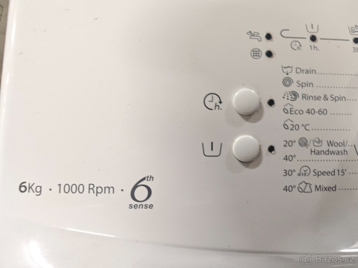 Whirlpool v záruce do 4/26 - 6kg 1000ot. 13 programů, 43l. - 4