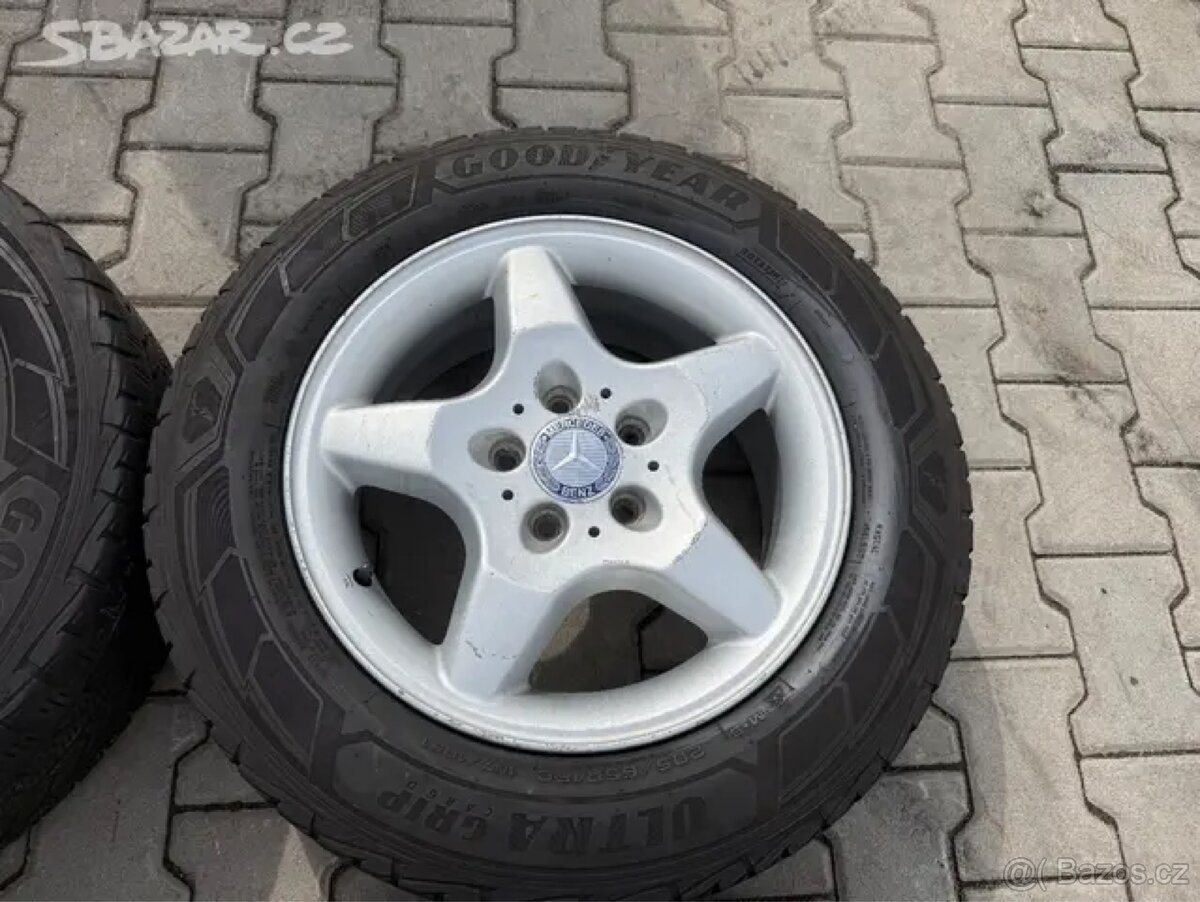 4x al kola 5x112 16 + pneu zimní 205/65 R16C - 4