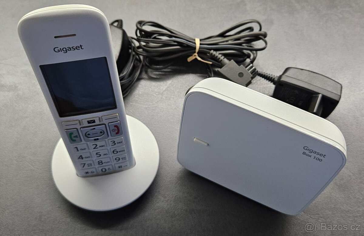 Siemens Gigaset E370H + Gigaset Box 100 senior telefon bílý - 4