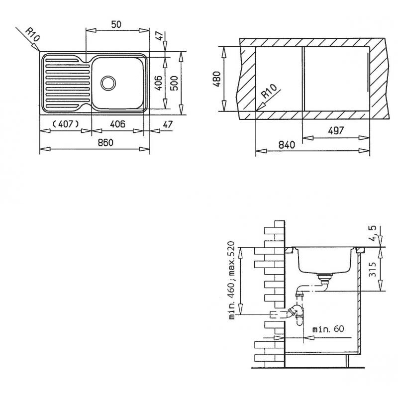 Dřez nerezový Teka Classic 1b 1d - 4