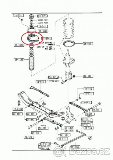 Uložení tlumiče zadní - Mazda 323 BG (1989-1994) - 4