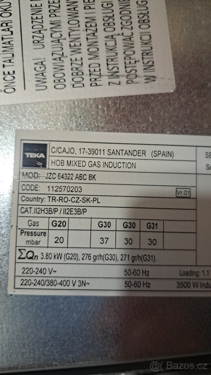 Kombinovaná plynová a indukční varná deska - 4