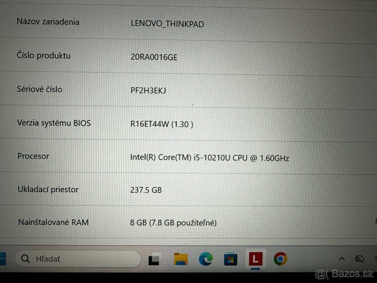 Notebook Lenovo E14 - Core i5-10210U, 8GB, 256GB SSD, Win11 - 4