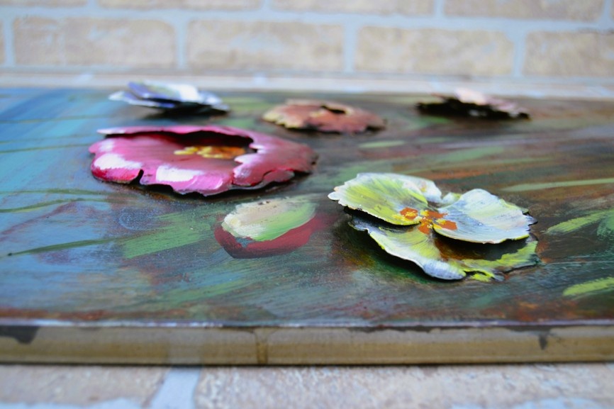 3D kovový obraz MÁKY 80x40 - 4