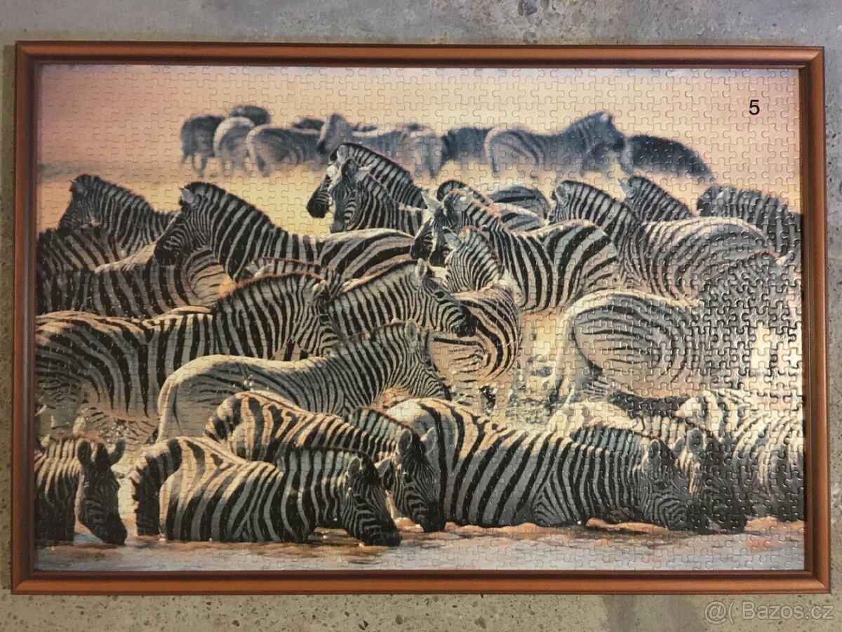 Zarámované puzzle - koně, set 4ks - 4