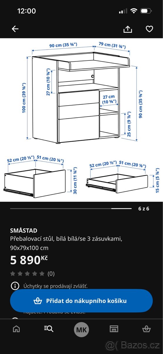 Přebalovací pult SMASTAD IKEA - 4