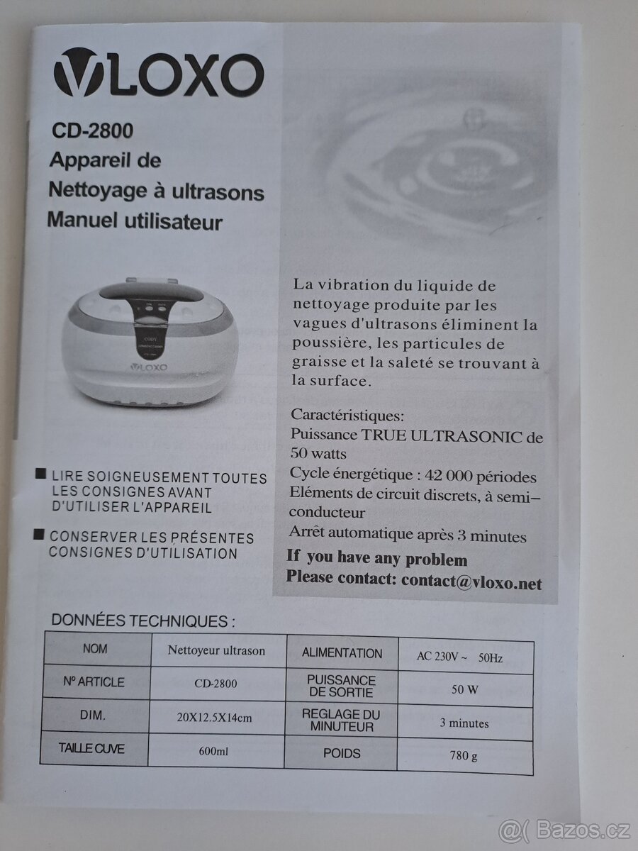 Ultrazvukovy čistič Sonic wave CD-2800 - 4