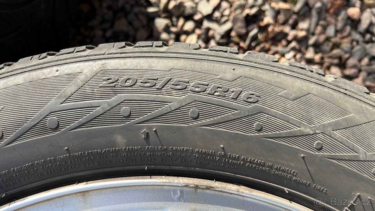 Alu kola rozteč 5x100 , pneu zimní 205/55 R16 - 4