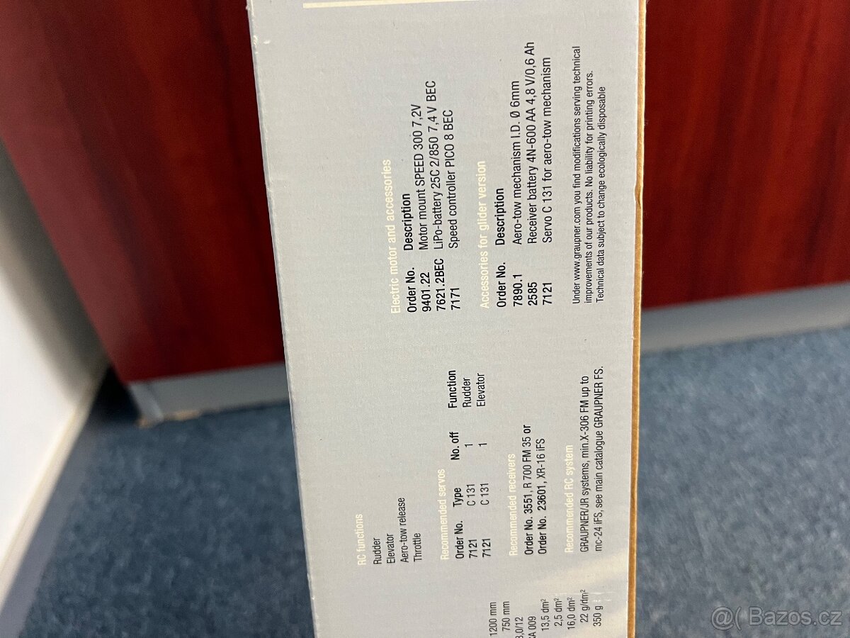 větroň DISCUS 2CT, rozpětí 1200 mm, Graupner - 4