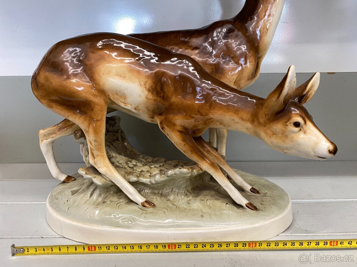 48cm vysoké sousoší srnec a srnka DUX Wanke - 4