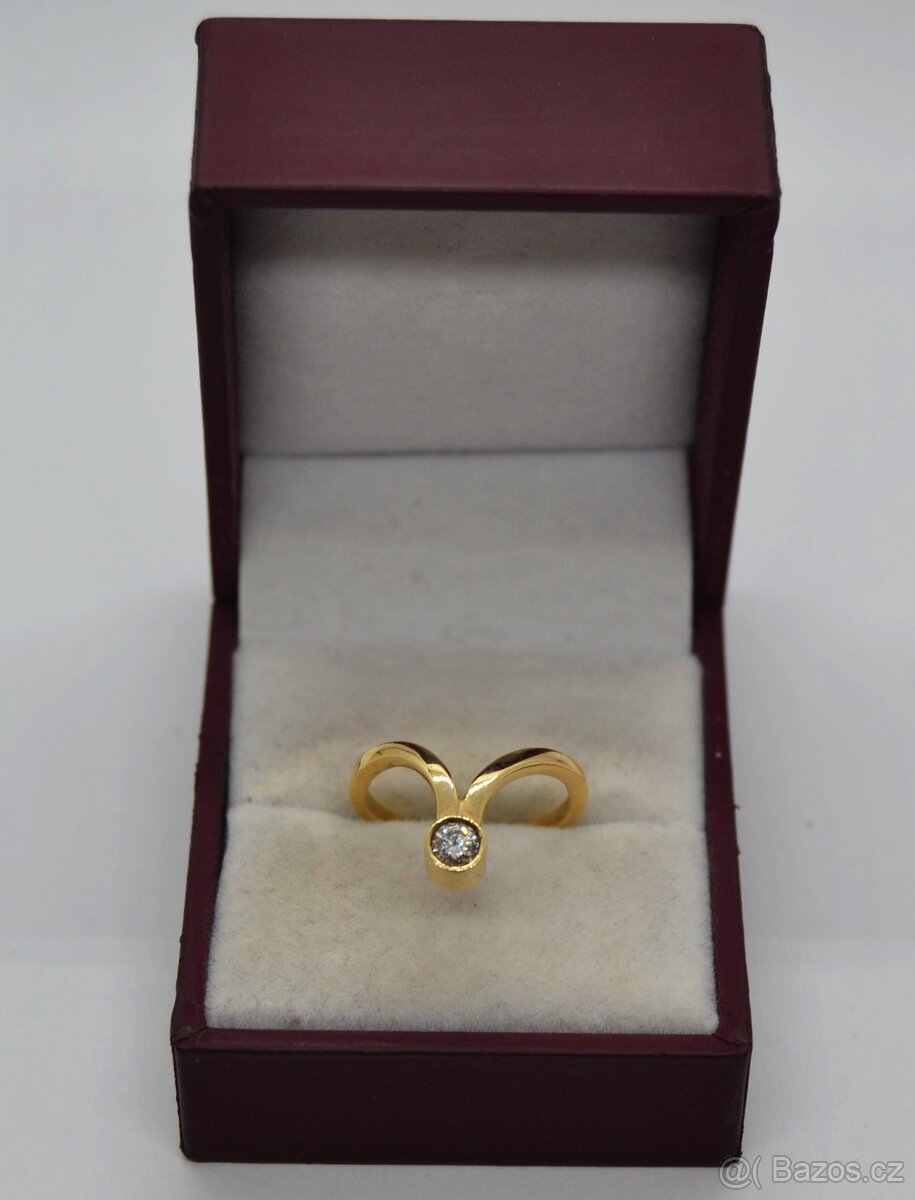 Zlatý prsten s briliantem 0.25 ct - 4