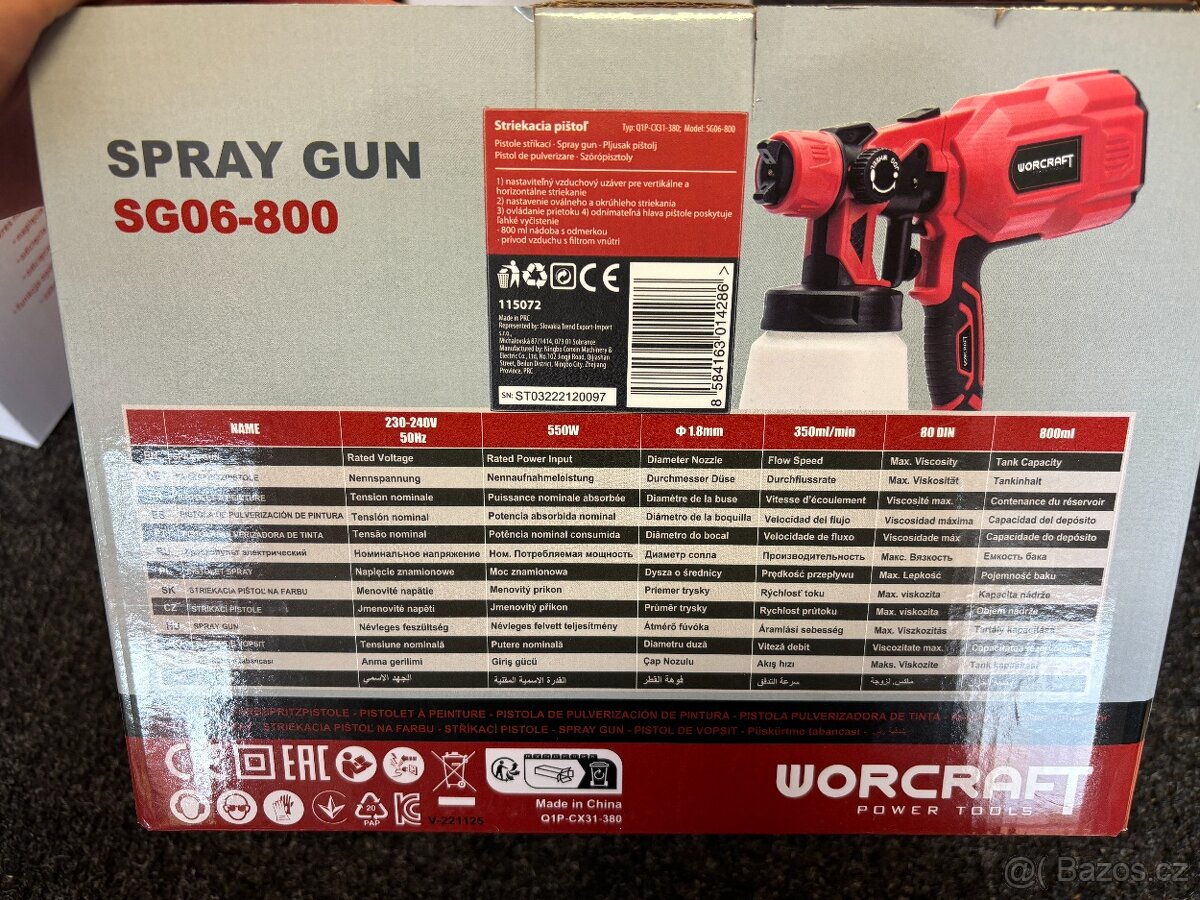 Elektrická stříkací pistole Worcraft SG06-800, 550W - 4