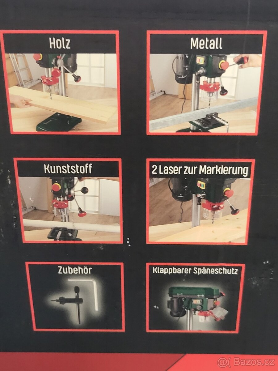 stolní vrtačka stolní, Parkside, NOVÁ, 2 lasery - 4