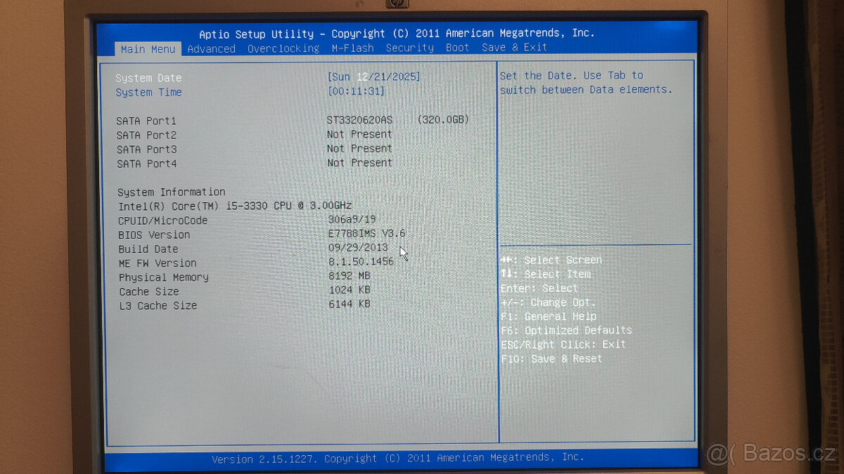 MSI H61M-P31/W8 + Procesor Intel i5-3330 + 8GB Ram - 4