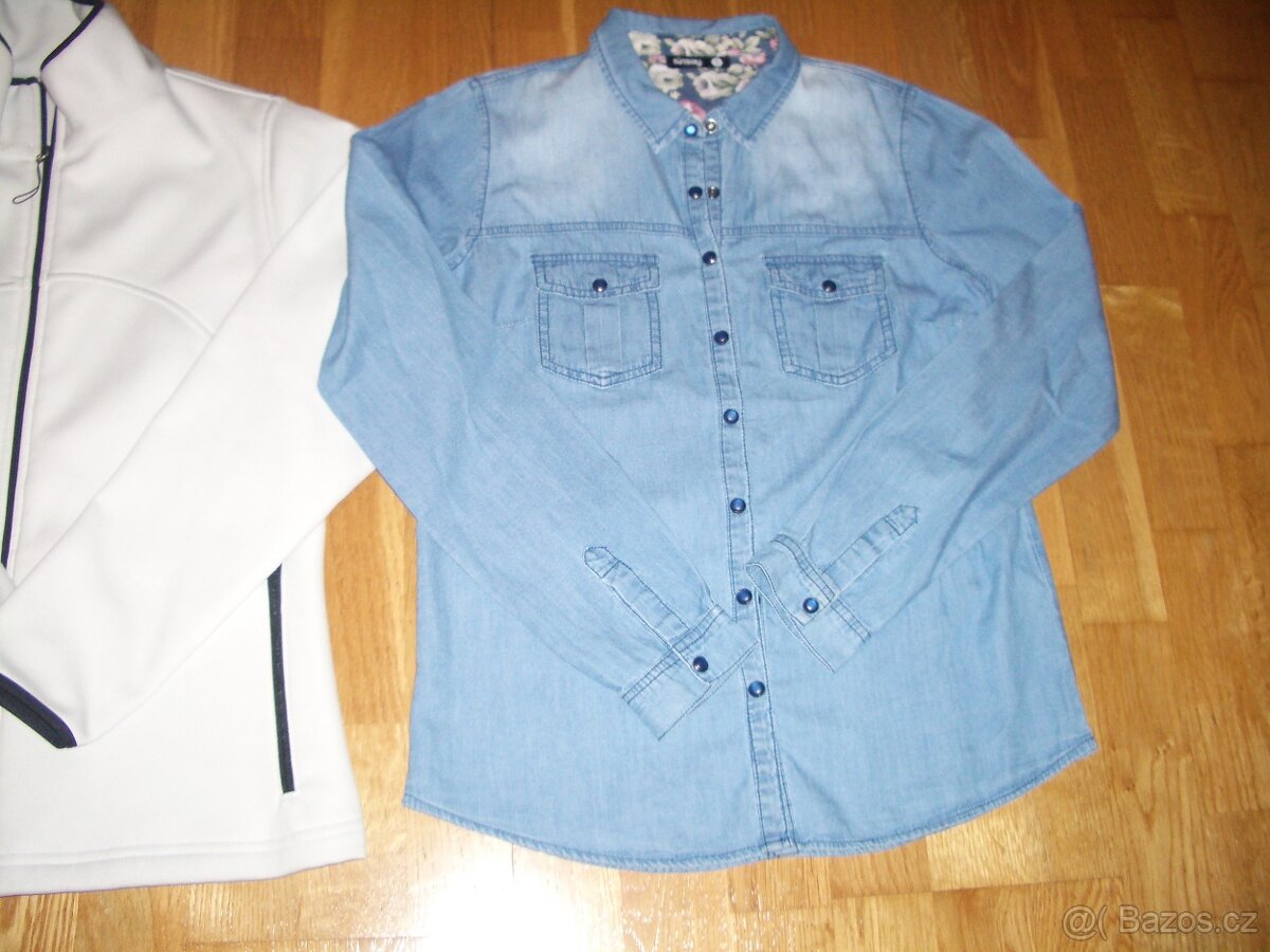 Dámská/dívčí džínová/softshellová bunda + košile S - 4