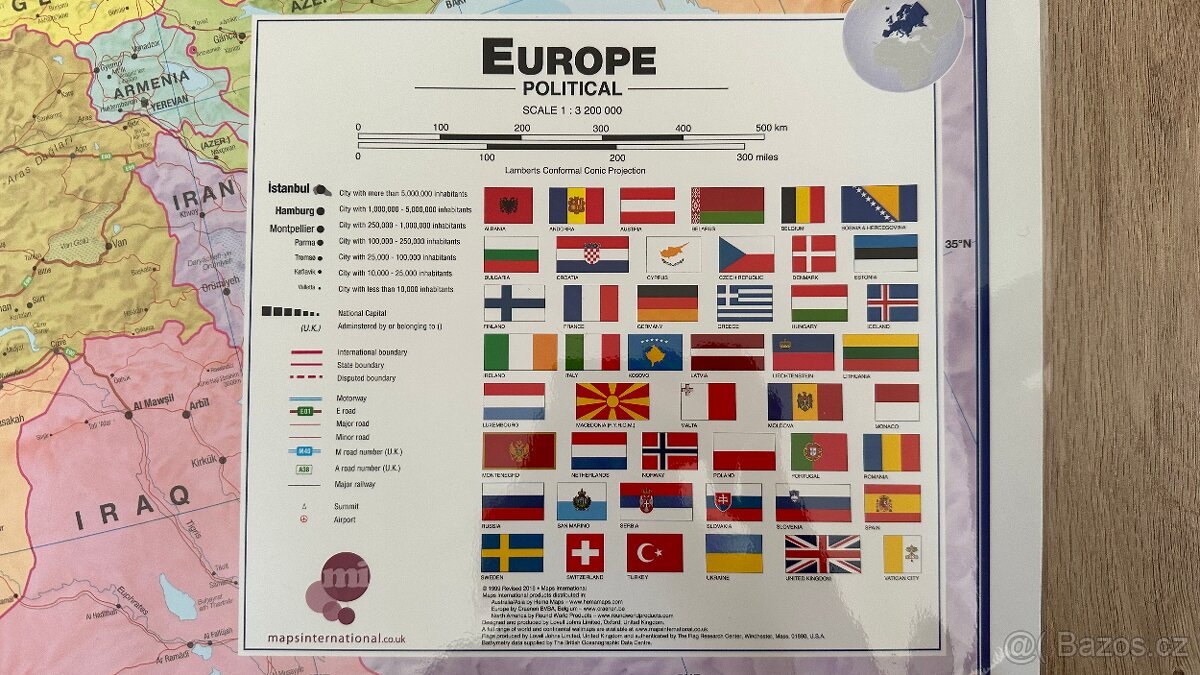Politická nástěnná mapa OBŘÍ EVROPA 170 x 124 cm - 4