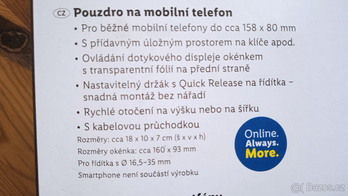 Kapsa na mobil s úložným prostorem na řídítka kola/koloběžky - 4