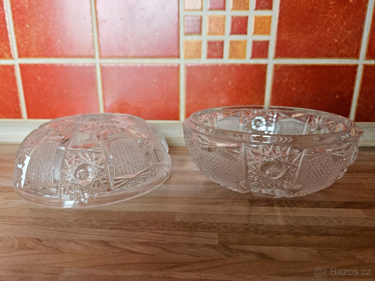 broušená miska s víčkem Bohemia Crystal - 4