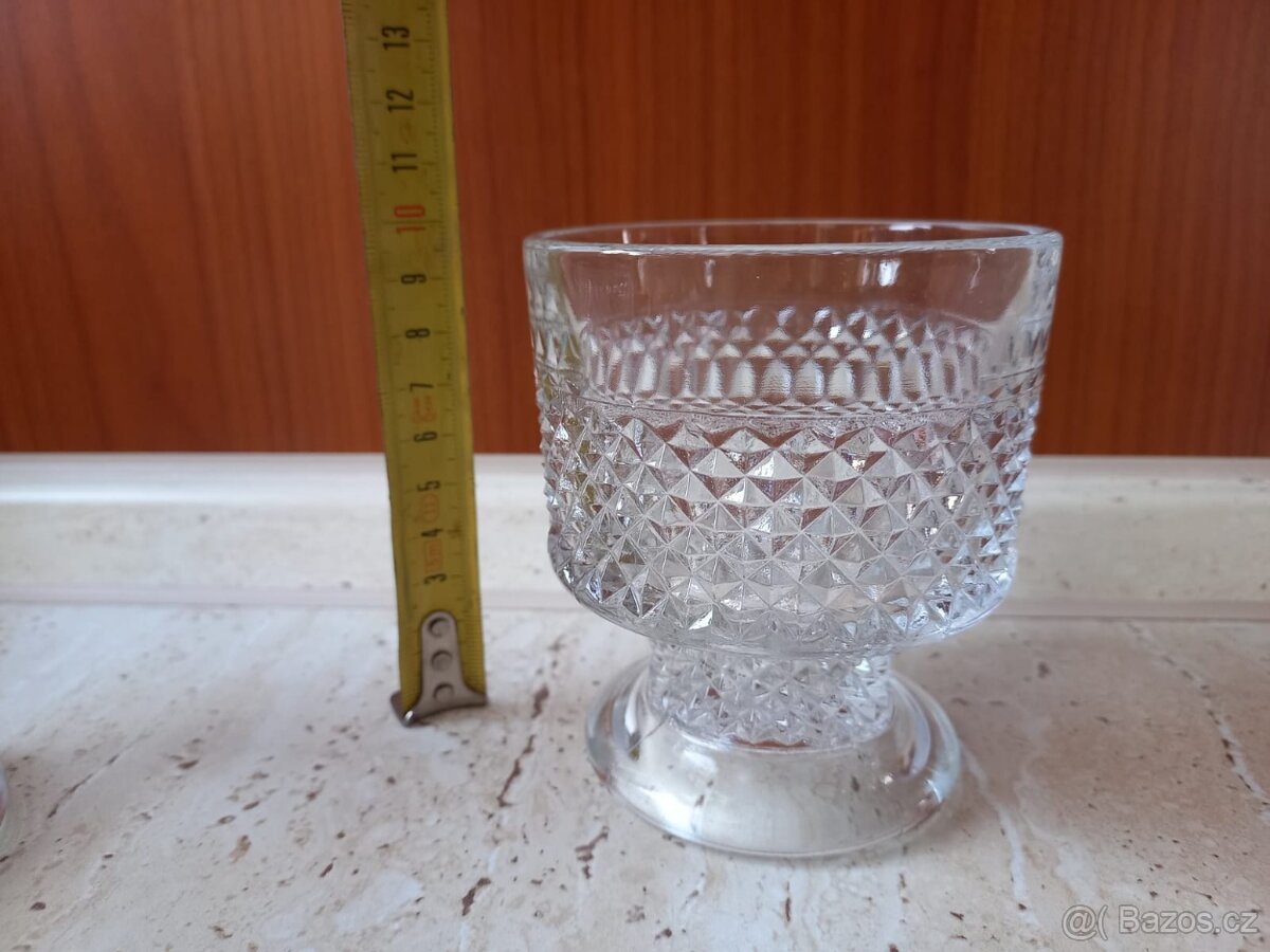 Zmrzlinové poháry - lisované sklo RETRO - 4